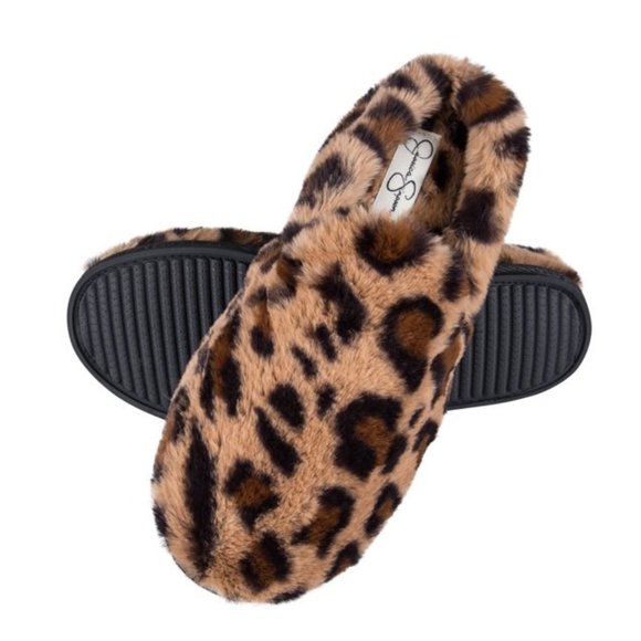 JESSICA SIMPSON Plush Memory Foam Leopard Slippers XL (9-10) - Picture 1 of 2